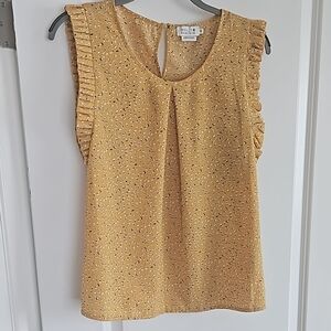 Yellow  ruffle Sleeveless Top